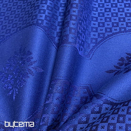 Obrus DAMAŠEK tm. modrý 140 x 220