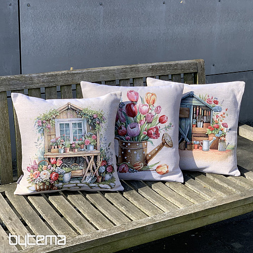 Gobelínový obliečka na vankúš KONIEC PLNÁ TULIPÁNOV