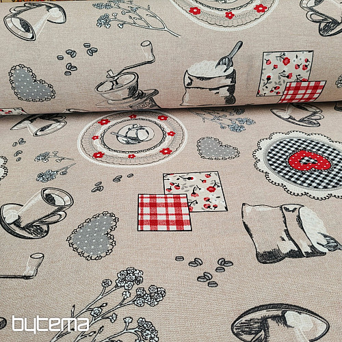 Dekoračná látka VÔNE KÁVY