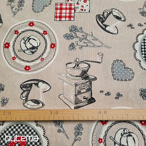 Dekoračná látka VÔNE KÁVY