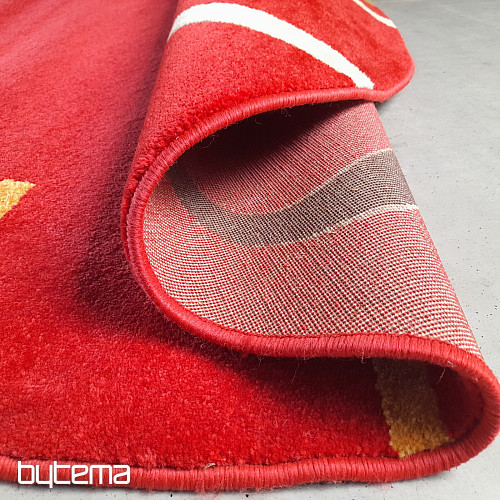 kruhový koberec Figaro  200 x 200 cm červený