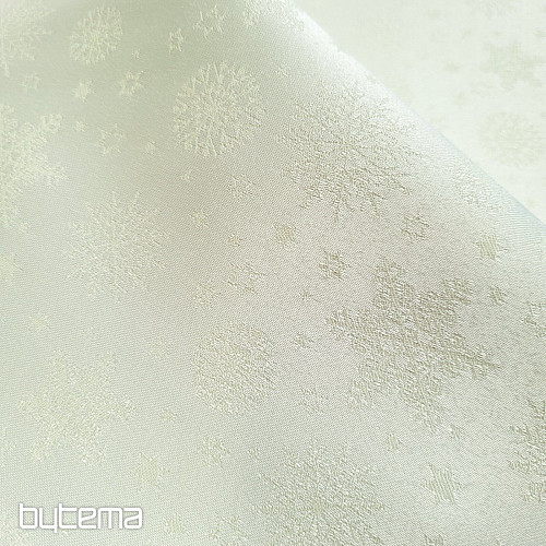 Dekoračná jednofarebná látka VLOČKY MIX SMOTANOVÉ