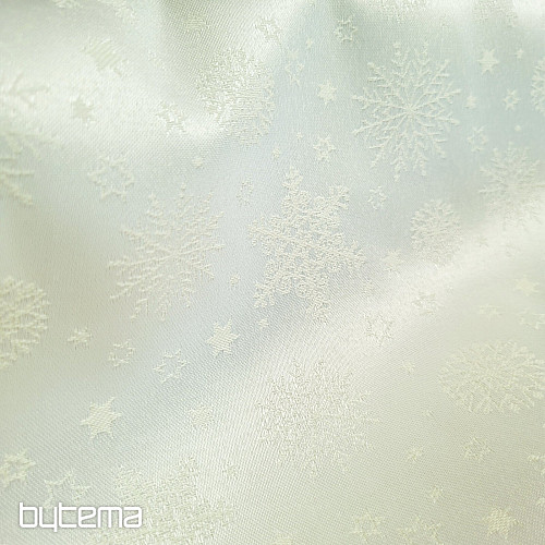 Dekoračná jednofarebná látka VLOČKY MIX SMOTANOVÉ