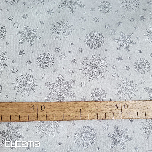 Dekoračná jednofarebná látka VLOČKY MIX SIVÉ