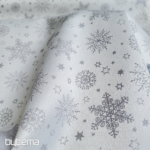 Dekoračná jednofarebná látka VLOČKY MIX SIVÉ