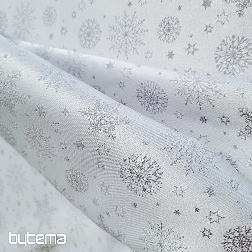 Dekoračná jednofarebná látka VLOČKY MIX SIVÉ