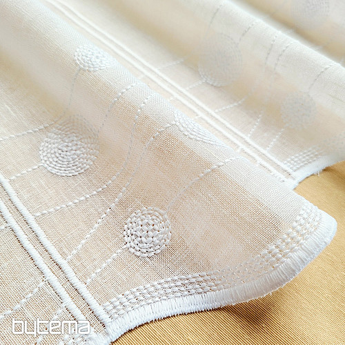 Záclona na vitrážku GERSTER 11857 kolieska biela