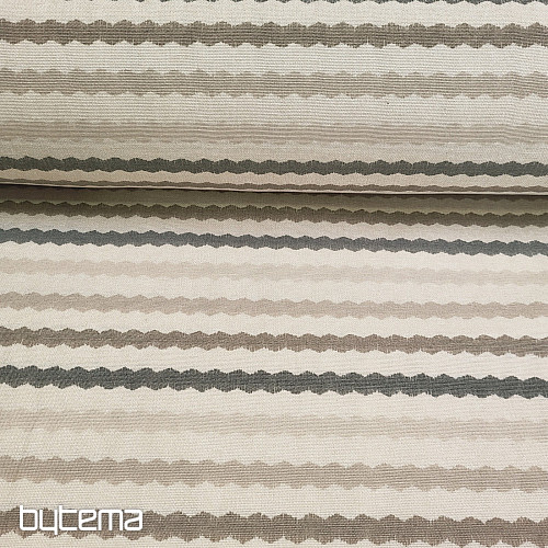 Dekoračná látka VLNKY BÉŽOVÉ