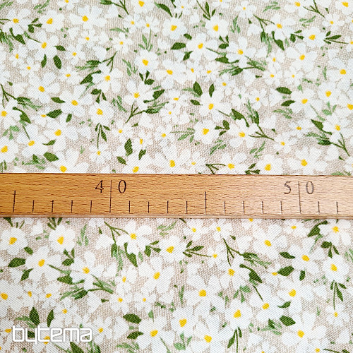 Dekoračná látka BIELE KVETY