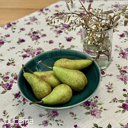 Obrus a šál KVETY LINO fialová