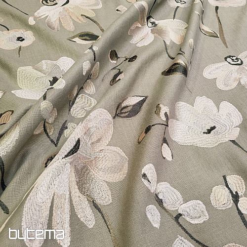 Dekoračná látka RICAMATO VÝŠIVKA s ľanom