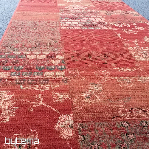 Luxusné vlnený behúň ROYAL PATCHWORK red