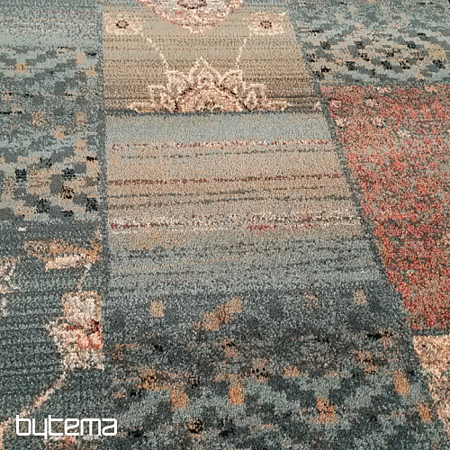 Luxusné vlnený behúň ROYAL PATCHWORK green