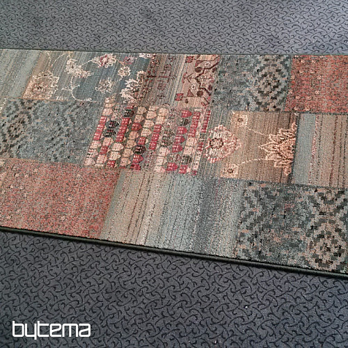 Luxusné vlnený behúň ROYAL PATCHWORK green