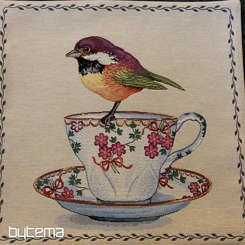 Gobelínová obliečka na vankúš BIRDS and CUP 2