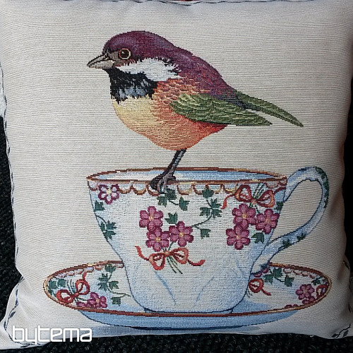 Gobelínová obliečka na vankúš BIRDS and CUP 2