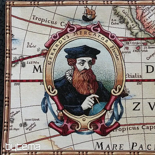 Veľký gobelínový obliečka na vankúš GERHARD MERCATOR