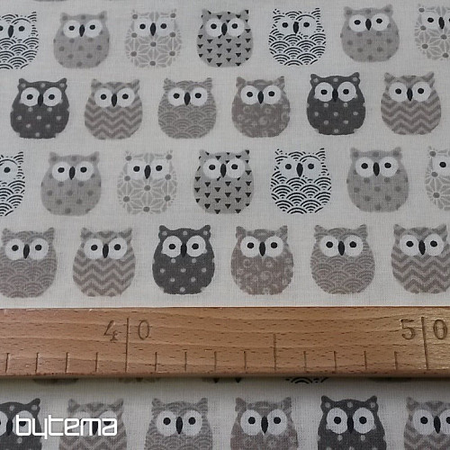 Dekoračná látka MINI SOVIČKY 2