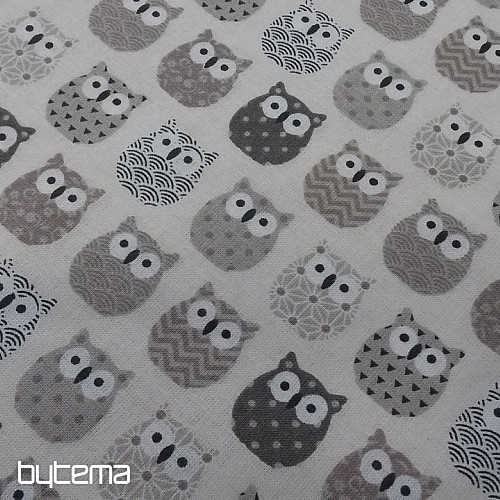 Dekoračná látka MINI SOVIČKY 2