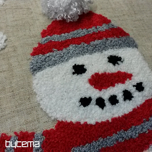 Vyšívaný dekoračný povlak SNOWMAN