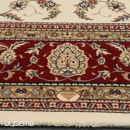 Vlnený klasický koberec ORIENT krémový, bordo lem