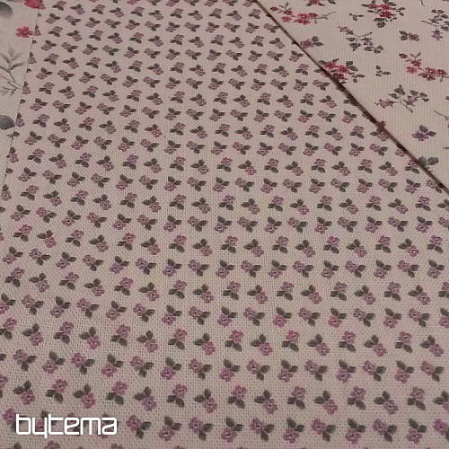 Dekoračná látka KVETY ALBA růžová