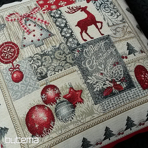 Vianočný gobelínový obliečka vankúš MERRY CHRISTMAS