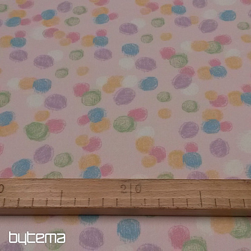 Dekoračná látka LAMINI puntík ružová