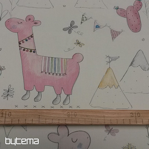 Detská dekoračná látka LAMY ružové