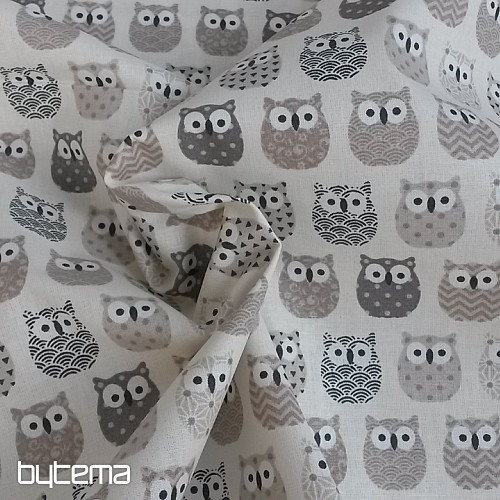 Dekoračná látka MINI SOVIČKY 2