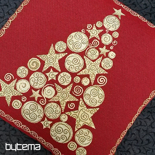 Obliečka na vianočný dekoračný vankúš ZLATÝ STROMČEK