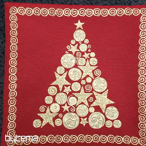 Obliečka na vianočný dekoračný vankúš ZLATÝ STROMČEK