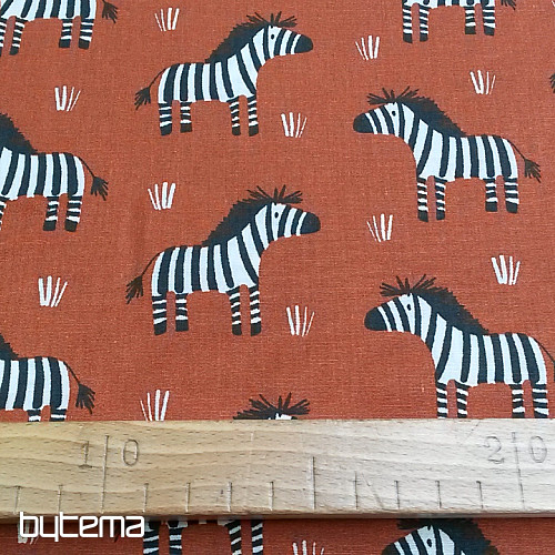 Bavlnená látka ZEBRA hnedá