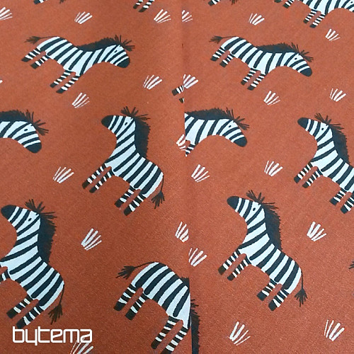 Bavlnená látka ZEBRA hnedá