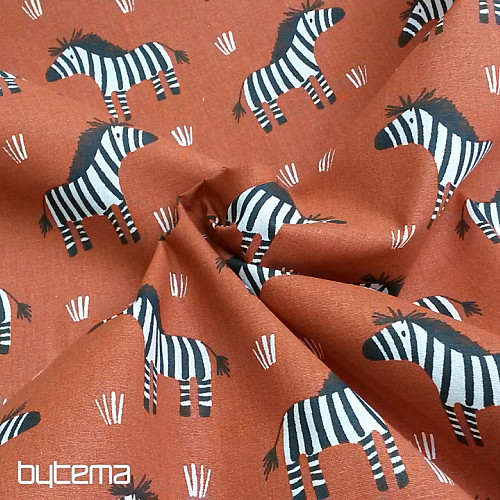 Bavlnená látka ZEBRA hnedá