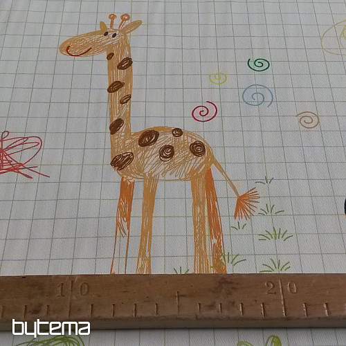 Detská dekoračná látka ZOO kreslená