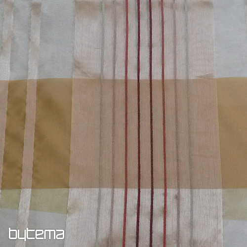 Záclona - kombinácia voál a organza s žinylkovými prúžkami