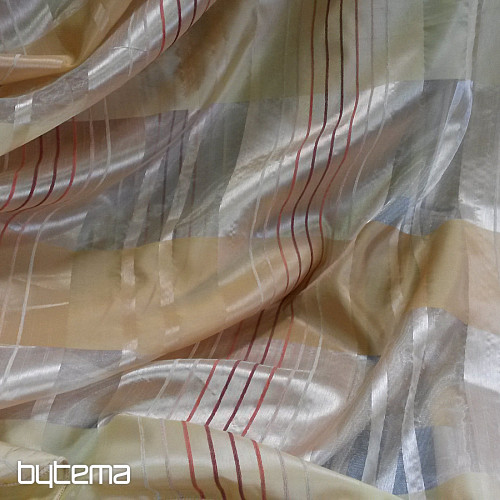 Záclona - kombinácia voál a organza s žinylkovými prúžkami
