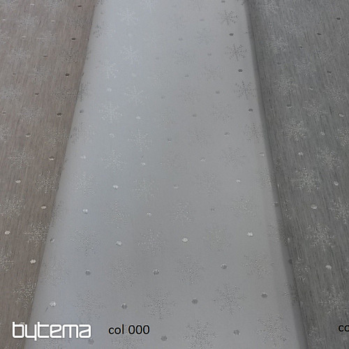 Vianočná dekoračná látka na obrusy Vločka šedá 081 šírka 280