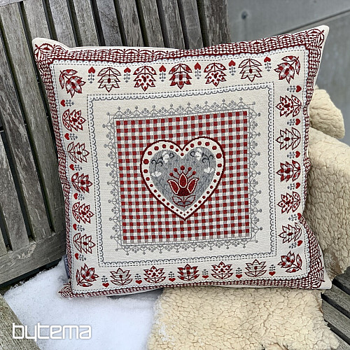 Gobelínový obliečka na vankúš SRDCE KRAJKA
