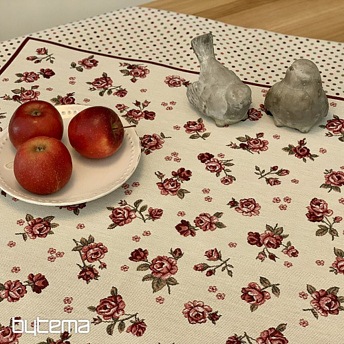 Gobelínový obrus a šál RUŽIČKY