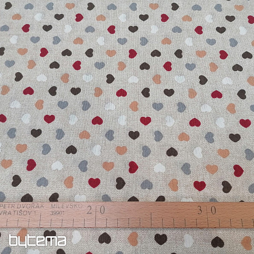 Dekoračná látka MINI SRDCE