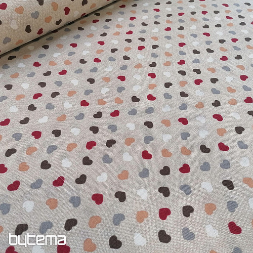 Dekoračná látka MINI SRDCE