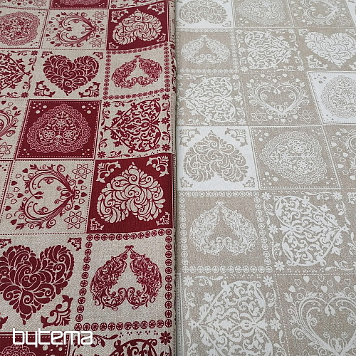 Dekoračná látka AMORE GRANATE červená