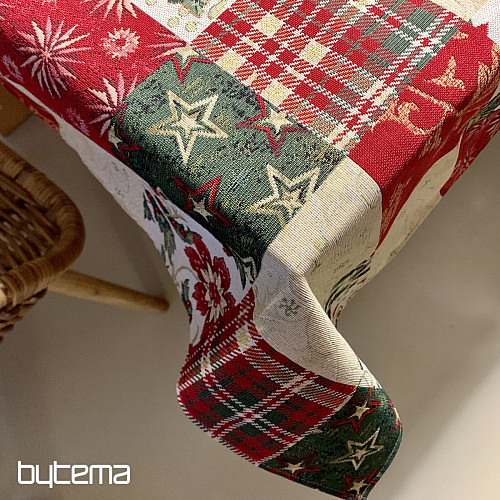 Vianočný gobelínový obrus a šál HOLLY