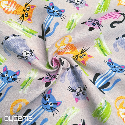 Dekoračná látka MAČKY MULTICOLOR