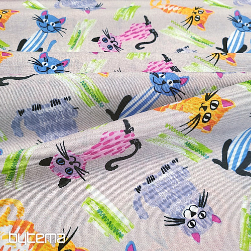 Dekoračná látka MAČKY MULTICOLOR