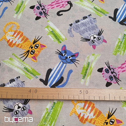 Dekoračná látka MAČKY MULTICOLOR