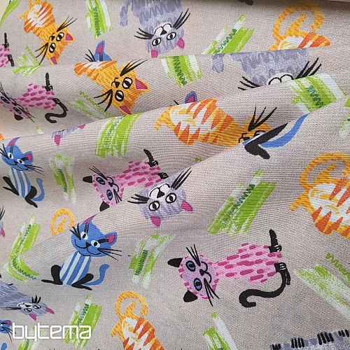 Dekoračná látka MAČKY MULTICOLOR