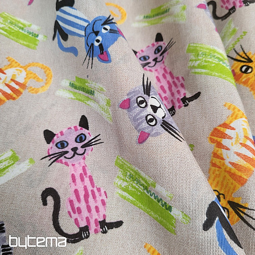 Dekoračná látka MAČKY MULTICOLOR